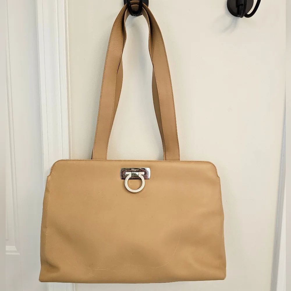 Ferragamo Tan Leather Tote